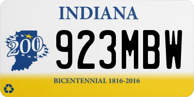 IN license plate 923MBW
