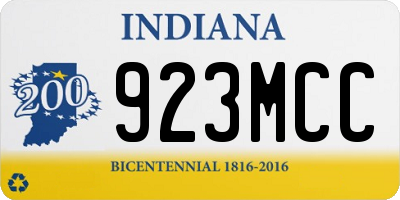 IN license plate 923MCC