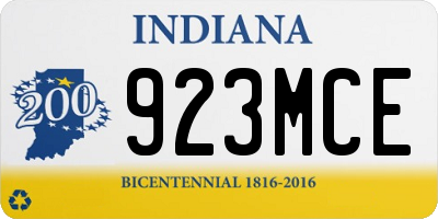 IN license plate 923MCE