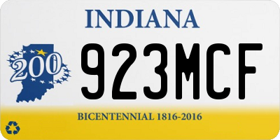 IN license plate 923MCF