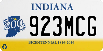 IN license plate 923MCG