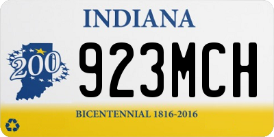 IN license plate 923MCH