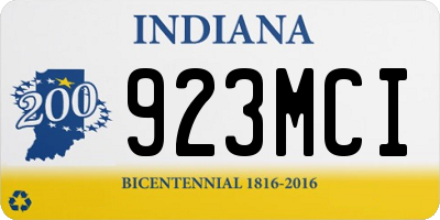 IN license plate 923MCI