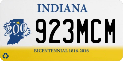 IN license plate 923MCM