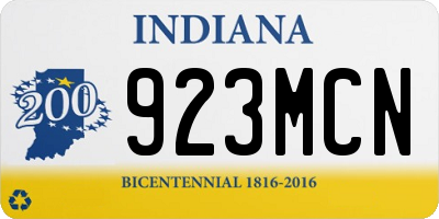 IN license plate 923MCN