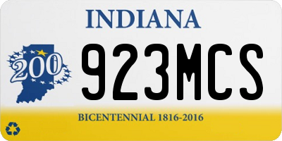 IN license plate 923MCS
