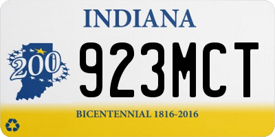 IN license plate 923MCT
