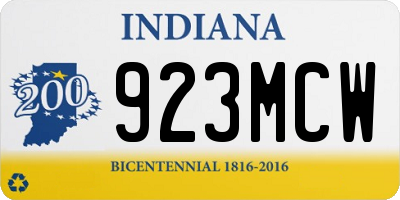 IN license plate 923MCW