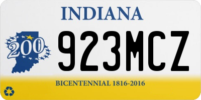 IN license plate 923MCZ