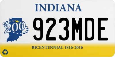 IN license plate 923MDE