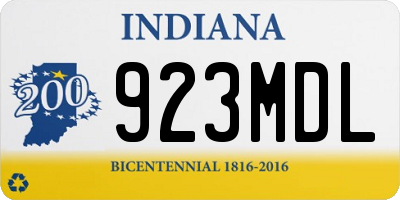 IN license plate 923MDL