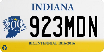 IN license plate 923MDN