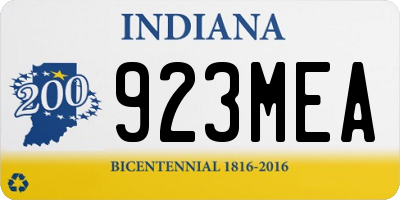 IN license plate 923MEA