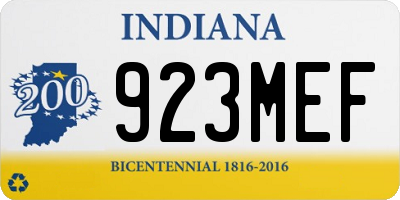 IN license plate 923MEF