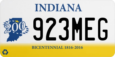 IN license plate 923MEG
