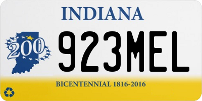 IN license plate 923MEL
