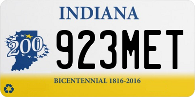 IN license plate 923MET
