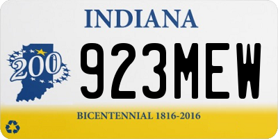IN license plate 923MEW