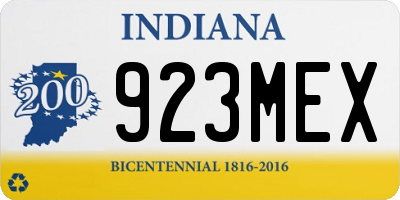 IN license plate 923MEX