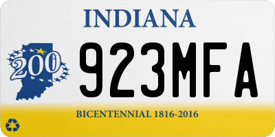 IN license plate 923MFA