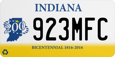 IN license plate 923MFC