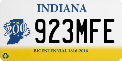 IN license plate 923MFE