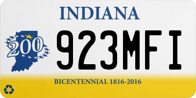 IN license plate 923MFI