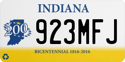 IN license plate 923MFJ