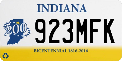 IN license plate 923MFK