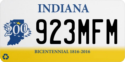 IN license plate 923MFM