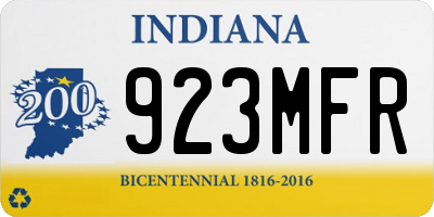 IN license plate 923MFR