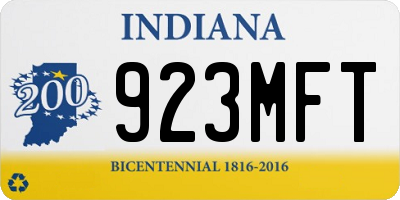 IN license plate 923MFT