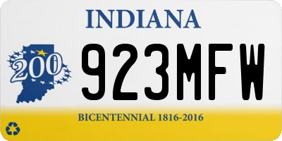 IN license plate 923MFW