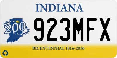 IN license plate 923MFX