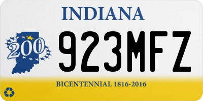 IN license plate 923MFZ