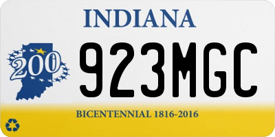 IN license plate 923MGC