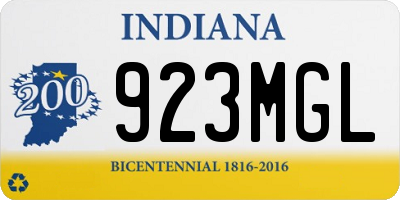 IN license plate 923MGL