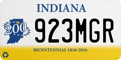 IN license plate 923MGR