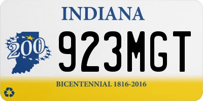 IN license plate 923MGT