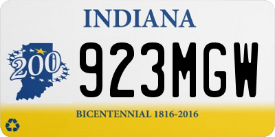 IN license plate 923MGW