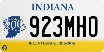 IN license plate 923MHO