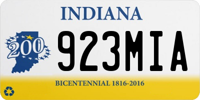 IN license plate 923MIA