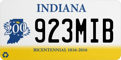 IN license plate 923MIB