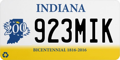IN license plate 923MIK