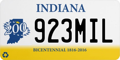 IN license plate 923MIL