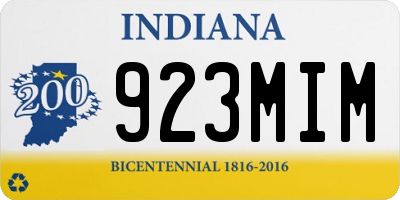 IN license plate 923MIM