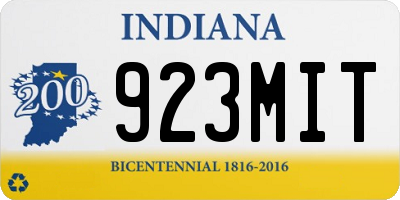 IN license plate 923MIT