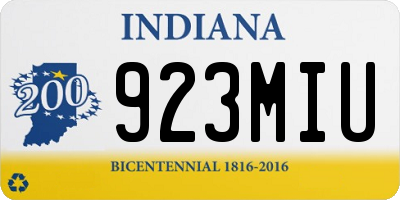 IN license plate 923MIU