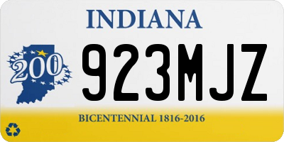 IN license plate 923MJZ