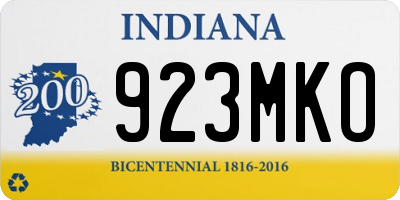 IN license plate 923MKO